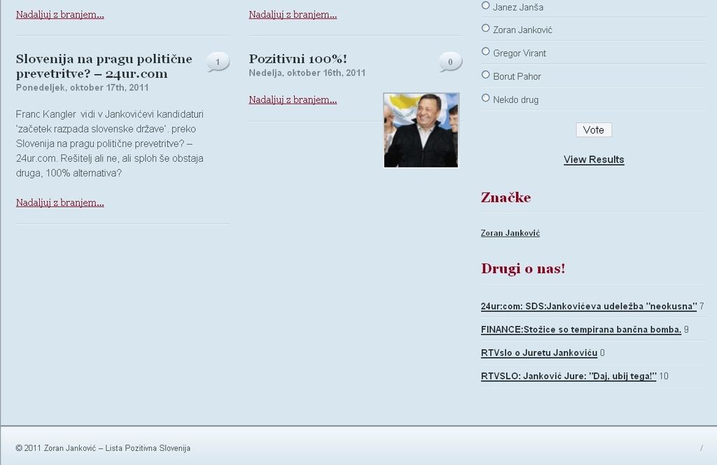 Zmeda: Jankovićeva stranka z uradno in lažno spletno stranjo